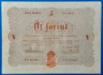 1848-as 5 Forintos Kossuth-bankó (Piros nyomattal) GOTTO NUMIZMATIKA