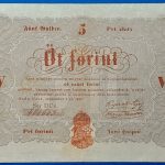 1848-as 5 Forintos Kossuth-bankó (Piros nyomattal) GOTTO NUMIZMATIKA