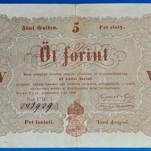 5 Forint 1848 - Kossuth-bankó (Barna nyomattal) GOTTO NUMIZMATIKA