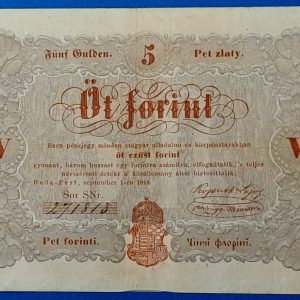 Kossuth-bankó 5 Forint (1848) – Piros nyomattal GOTTO
