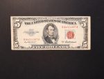 1953. 5 Dollár VF-  Piros pecséttel