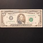 1985. 5 Dollár VF San Fransiscoi kiadás - Ortega & Baker aláírásával
