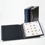 Leuchtturm: GRANDE gyűrűs iratgyűjtő 10 lappal 200 db éremkeretnek - fekete