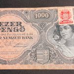 1945.    1.000 Pengő AUNC  Bélyeggel