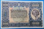 1923. 100.000 Korona " MINTA" perforációval AUNC, Orell-Füssli Pénzjegynyomda,