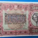 1923. 50.000 Korona " MINTA" perforációval AUNC, Orell-Füssli Pénzjegynyomda,