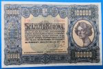 1923. 100.000 Korona EF, "kisalakú" Orell-Füssli Pénzjegynyomda