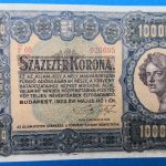 1923. 100.000 Korona EF, "kisalakú" Orell-Füssli Pénzjegynyomda