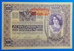1918. 10.000 Korona VF "DEUTSCHÖSTERREICH" felülbélyegzéssel, hátul ornamentika