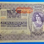 1918. 10.000 Korona VF "DEUTSCHÖSTERREICH" felülbélyegzéssel, hátul ornamentika