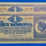 1920.   1 Korona  UNC  Sorszámkövető