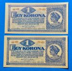 1920.   1 Korona  UNC  Sorszámkövető - Image 3