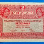 1917. 2 Korona VF+ "DEUTSCHÖSTERREICH" felülbélyegzéssel