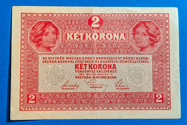 B0064-2 1917. 2 Korona VF+ "DEUTSCHÖSTERREICH" felülbélyegzéssel - Image 1