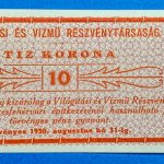 1920. 10 Korona UNC Világítási és Vízmű Rt