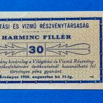 1920.   30 fillér UNC Világítási és Vízmű Rt