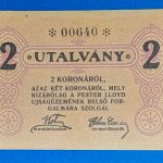 1919.   2 Korona UNC Pester Lloyd