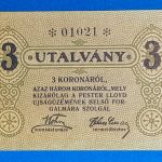 1919.   3 Korona UNC Pester Lloyd