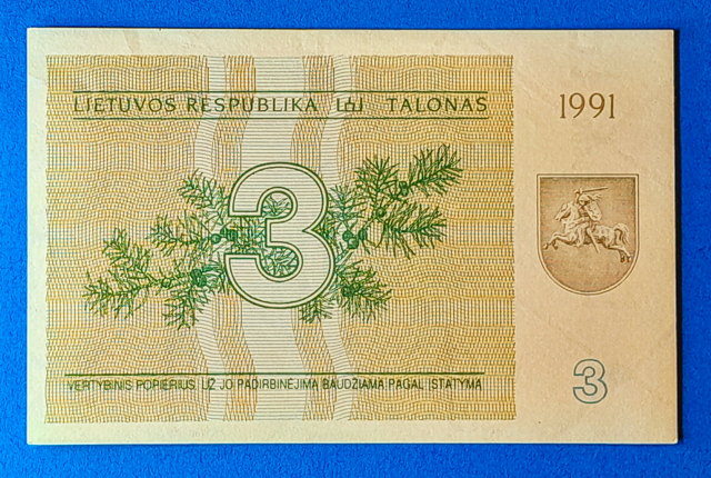 B0129-1 1991. 3 Talonas UNC - Image 1