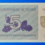 1991.   5 Talonas UNC