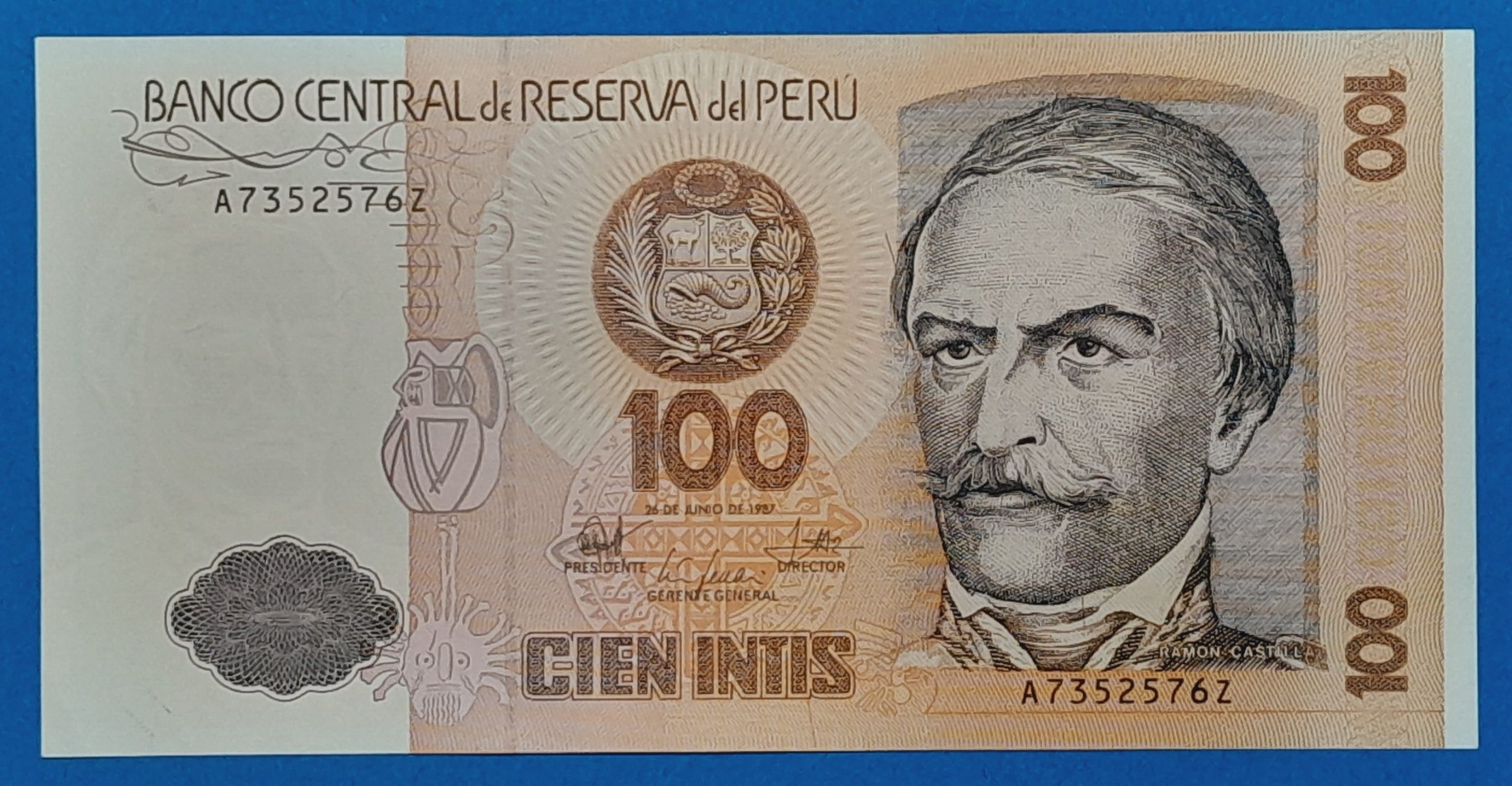 B0210-1 1987. 100 Intis UNC - Image 1