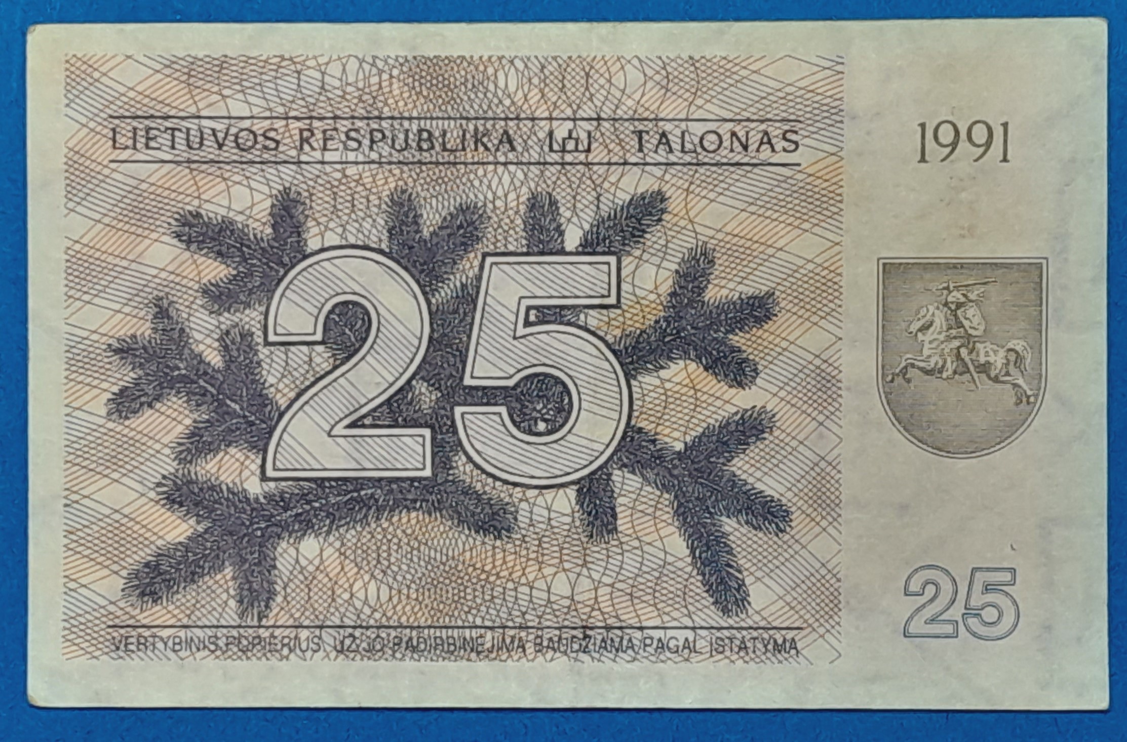 B0375-1 1991. 25 Talonas EF - Image 1