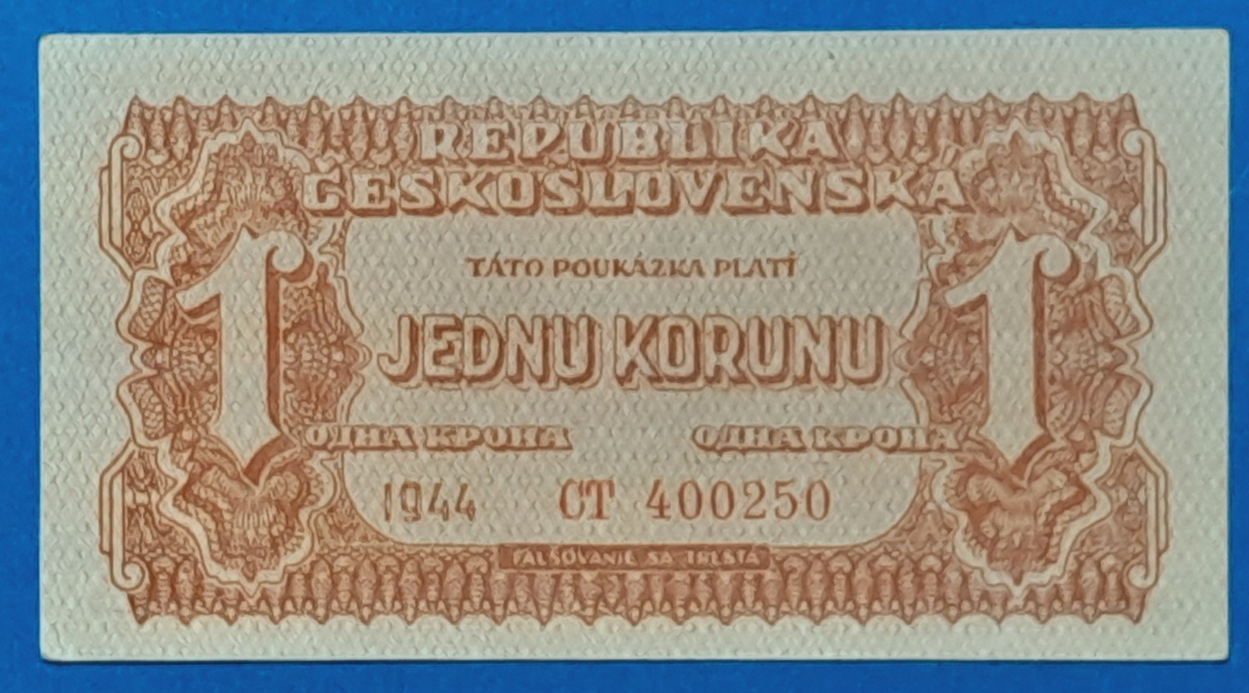 B0396-1 1944. 1 Korun UNC - Image 1