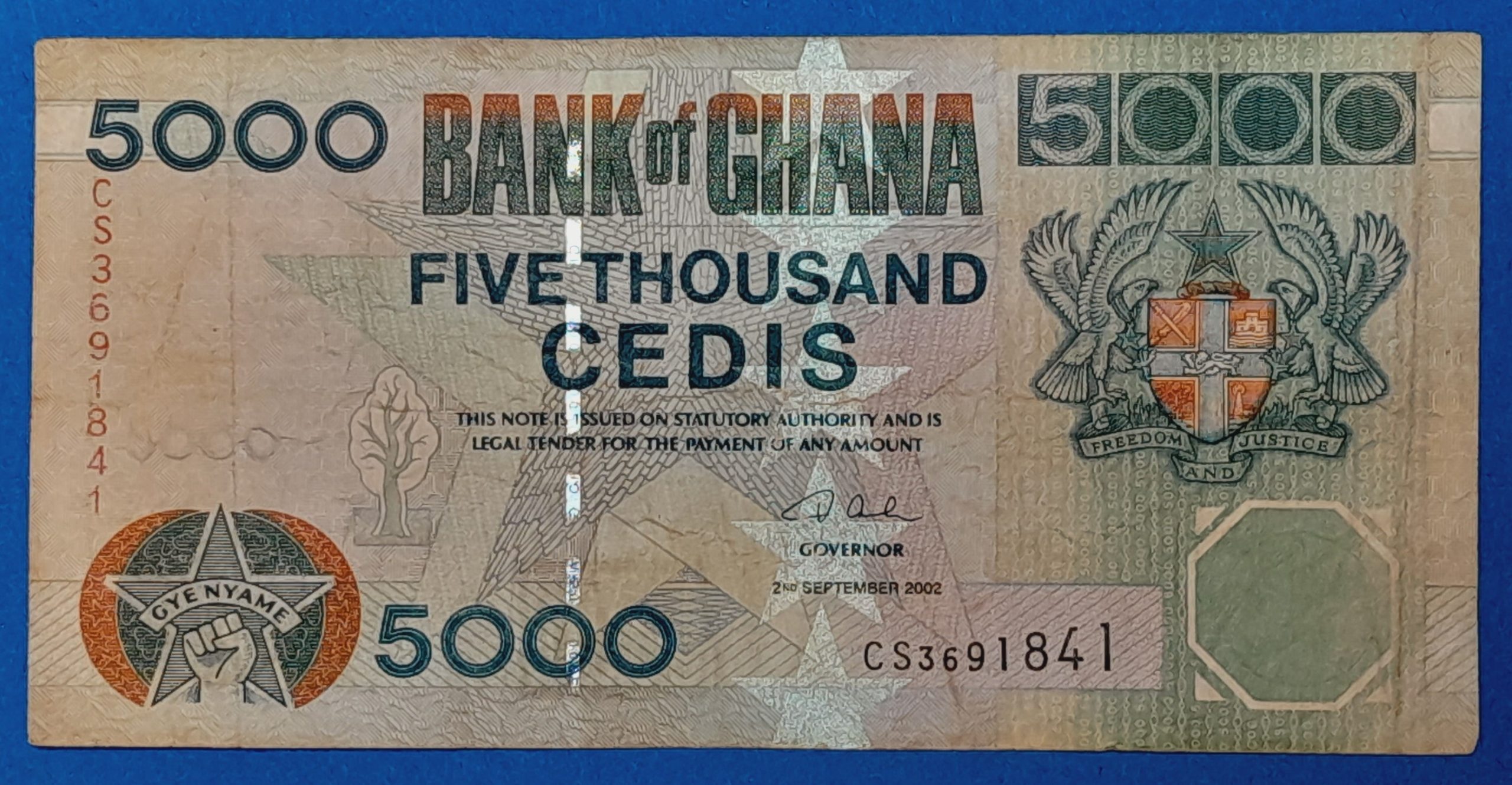 B0430-1 2002. 5.000 Cedis VF- - Image 1