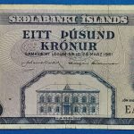 1961. 1000 Krónur F-
