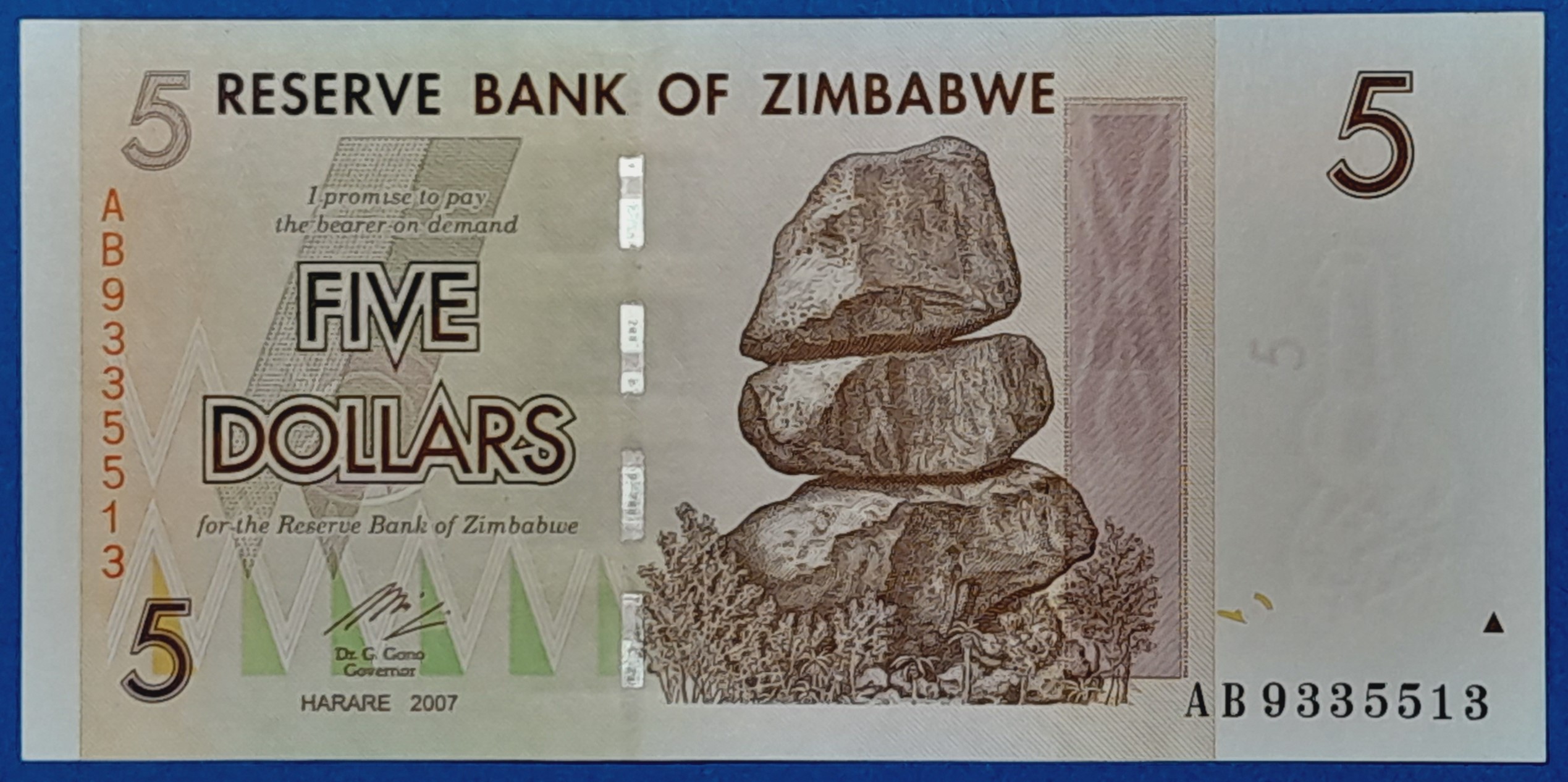 B0453-1 2007. 5 Dollars UNC - Image 1