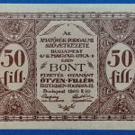 1920.   50 fillér AUNC bon szükségpénz