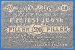 1920.   20 fillér EF Háztartás szükségpénz