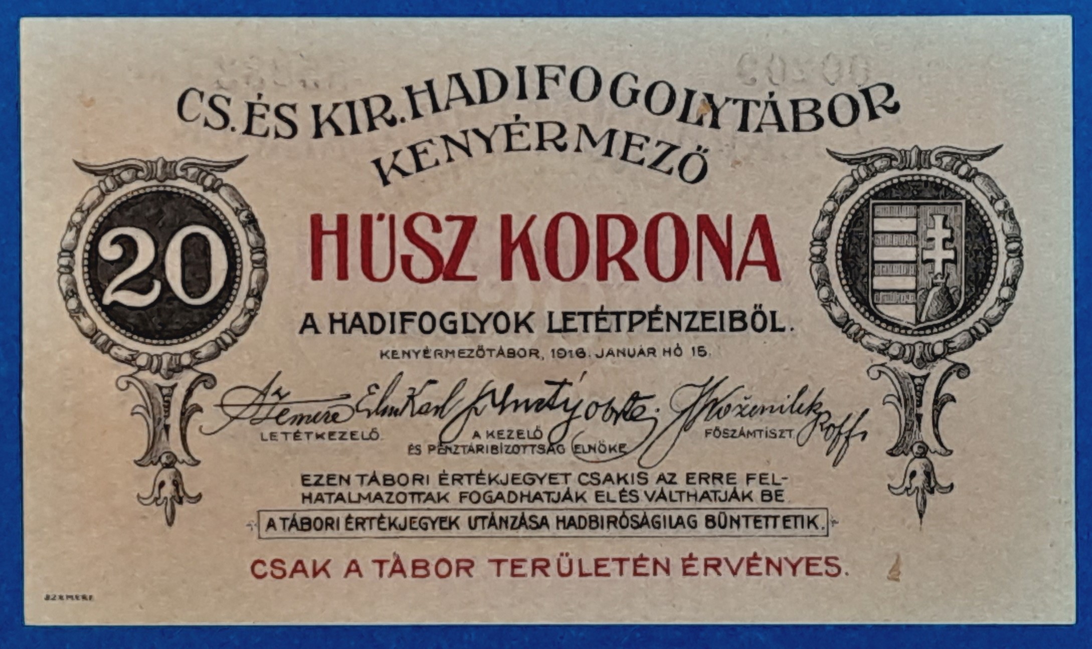 B0594-1 Kenyérmező 1916. 20 Korona AUNC - Image 1