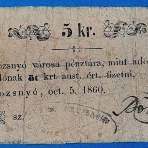 5 Krajcár VG+ Rozsnyó város