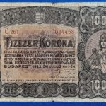 1923. 10.000 Korona F "kis alakú" nyomdahely  nélküli