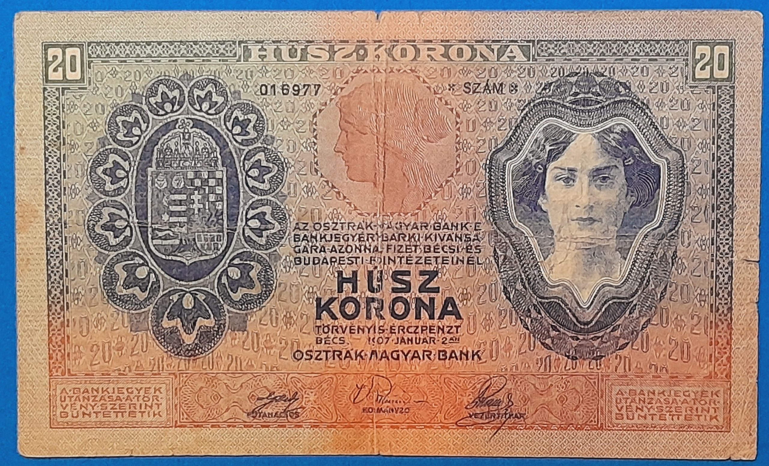 B0598- 1907. 20 Korona VG - Image 1