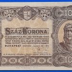 1923.   100 Korona F  "kis alakú" Magyar Pénzjegynyomda jelöléssel