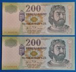 2007. 200 Forint UNC  sorszámkövető "FC" betűjel