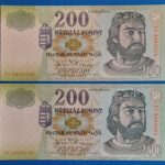 2007. 200 Forint UNC  sorszámkövető "FC" betűjel