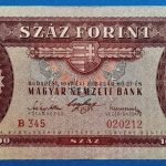 1947.02.27. 100 Forint F "egyenes  szárú hármas " , Kossuth címer