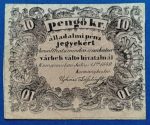 1849.  10 Pengő Krajczár F Komárom Álladalmi pénzjegy