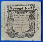 1849.   5 Pengő Krajczár F Komárom Álladalmi pénzjegy