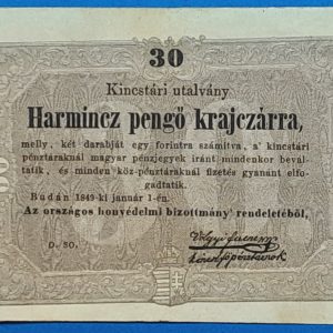 1849. 30 Pengő krajczárra VF