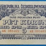 1944.   5 Korun VF