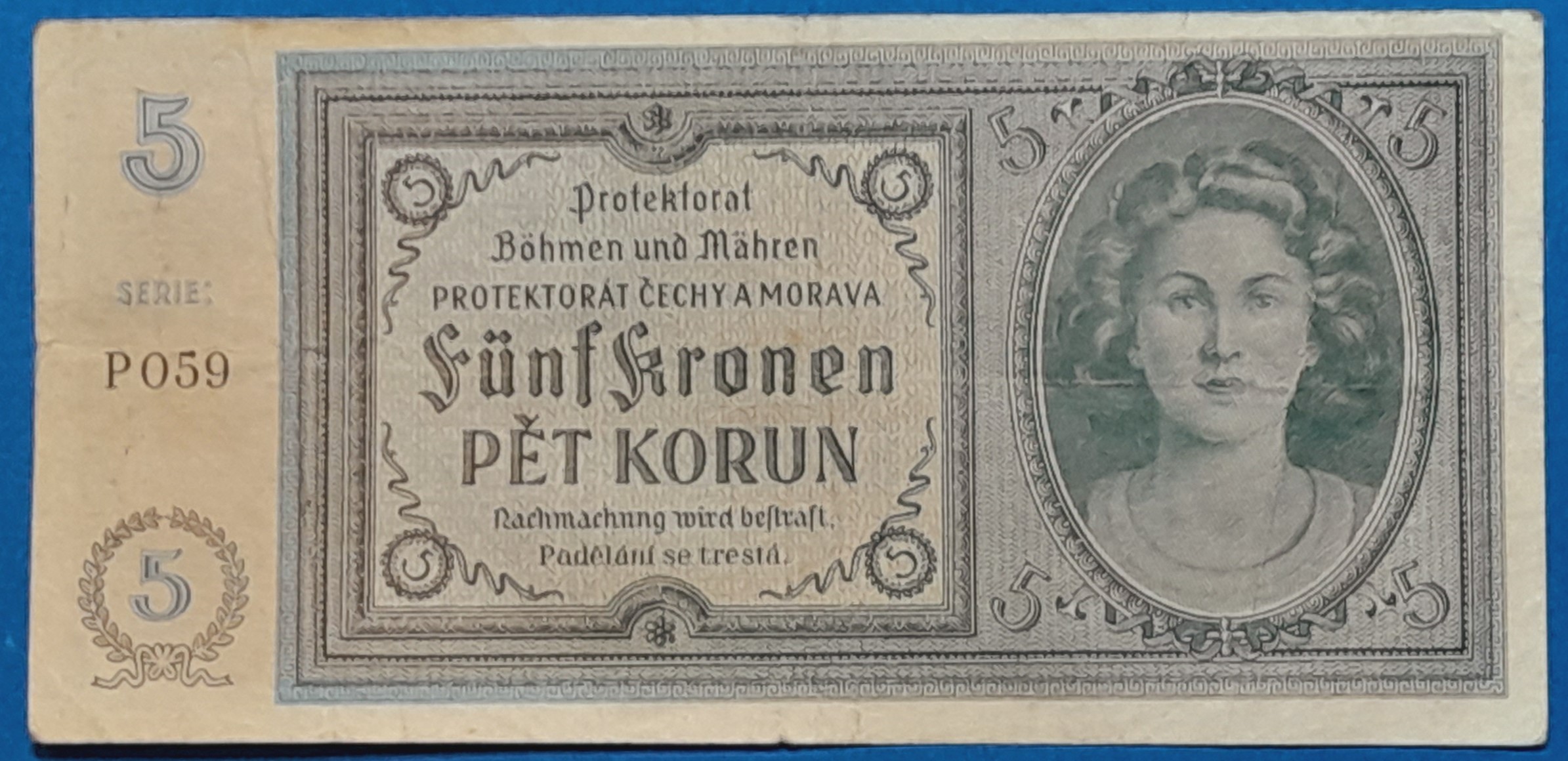 B1027-1 1940. 5 Korun F - Image 1