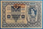 1902. 1.000 Korona  VF- "DEUTSCHÖSTERREICH" felülbélyegzés és ornamentika