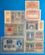 1902-1917-ig. 8 db-os Osztrák-Magyar Korona sor  VF-F- "DEUTSCHÖSTERREICH" felülbélyegzéssel - Image 2