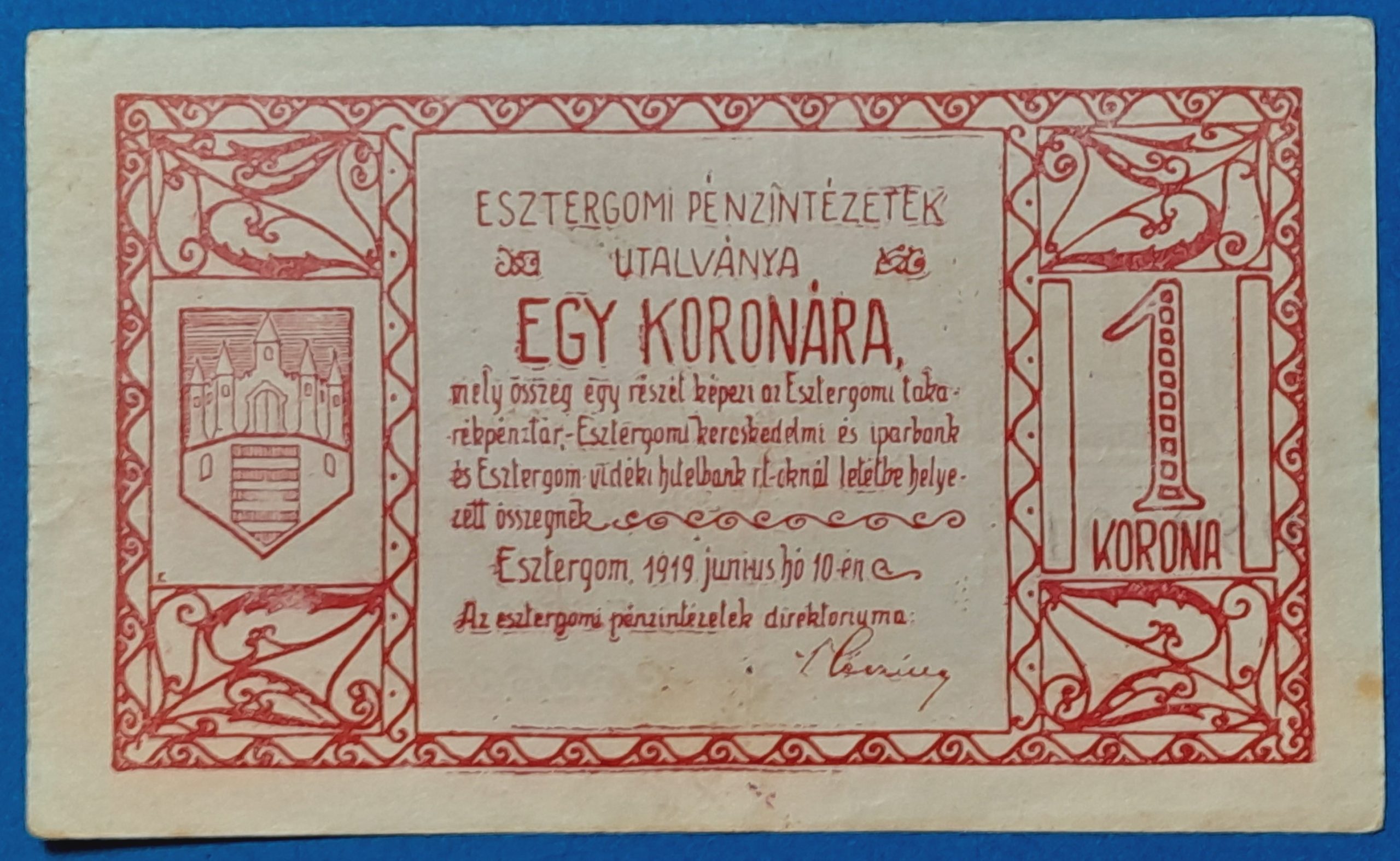 BM0021-1 1 Korona VF Esztergom város