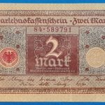 1920.  2 Mark VF "szárazbélyegzővel"