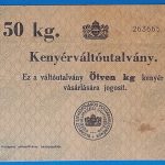1940-1950. 50 kg Kenyérváltóutalvány F